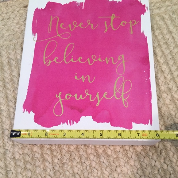 Pink Paint Gold Positive Quote Wall Painting Decor - Picture 7 of 9